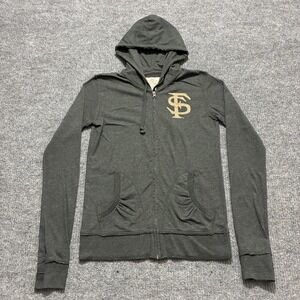 Three Squares Florida State University Womens Full Zip Hoodie Size Large Gray